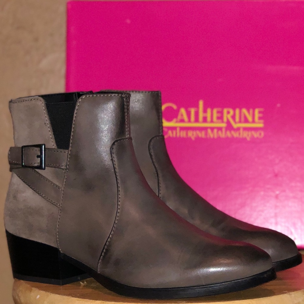 Catherine Malandrino Sheva Leather Ankle Boots